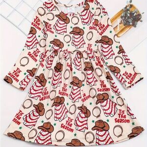 Toddler Girl’s Little Debbie Snack Cakes & Cowboy Hat CHRISTMAS Dress! NEW
